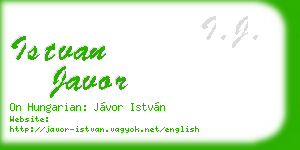 istvan javor business card