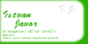 istvan javor business card